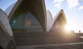 Sun rising over the Sydney Opera House 